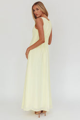 Karine Pintuck Pleat Maxi Dress Butter